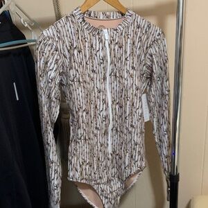 Mott50 Bamboo Print Longsleeve One Piece Swimsuit